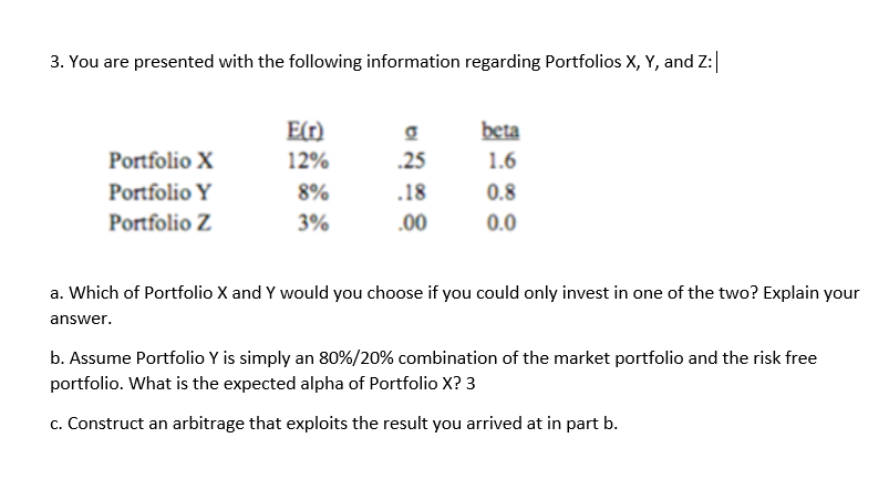 3 You Are Presented With The Following Informatio Chegg Com