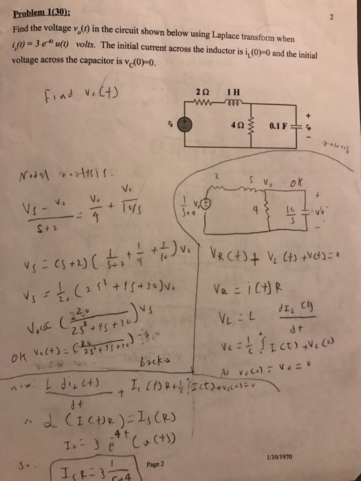 Solved Find the voltage v_0(t) in the circuit shown below | Chegg.com