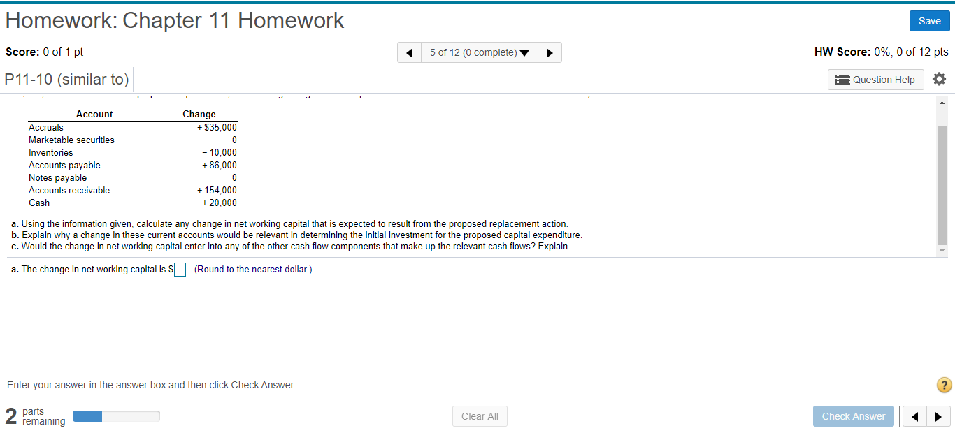 Solved Homework: Chapter 11 Homework Save Score: 0 of 1 pt 5 | Chegg.com