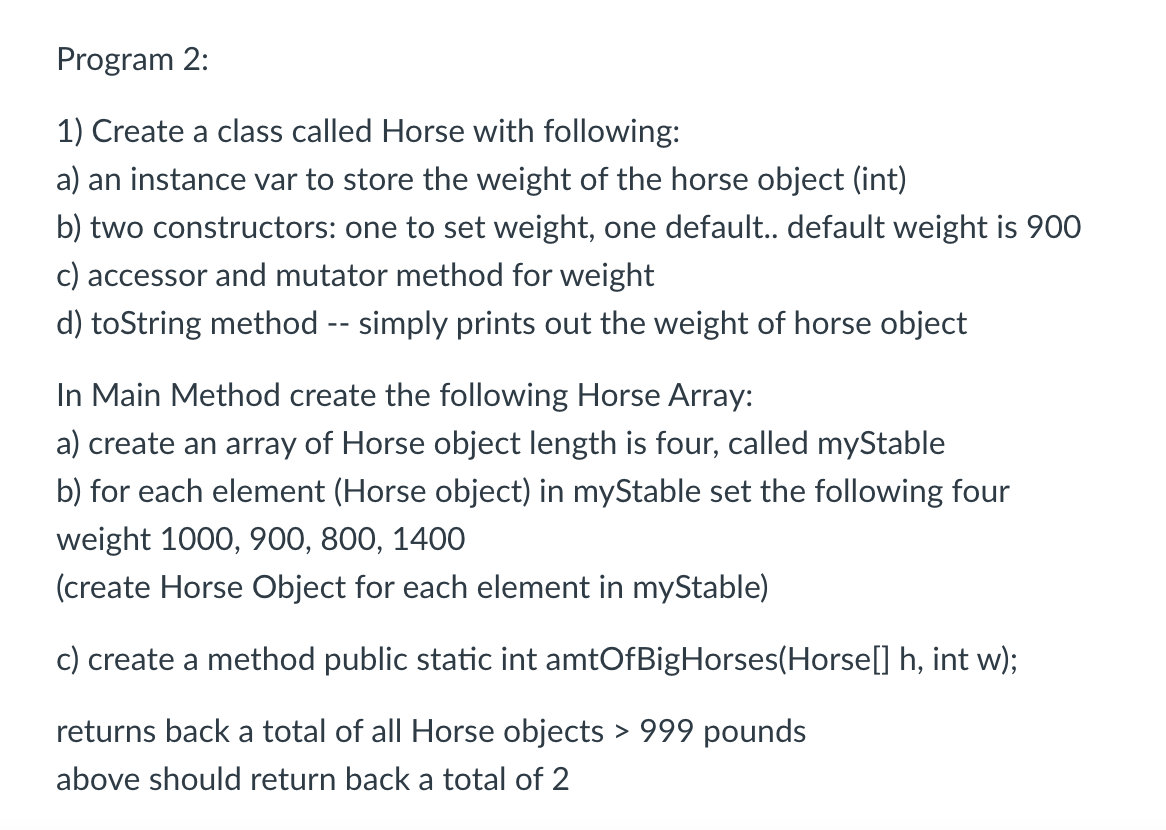 Solved Program 1: Create an array of Strings with following: | Chegg.com