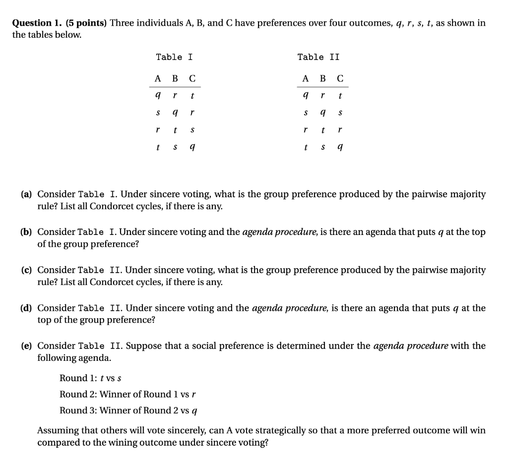 Solved Question 1 5 Points Three Individuals A B And C