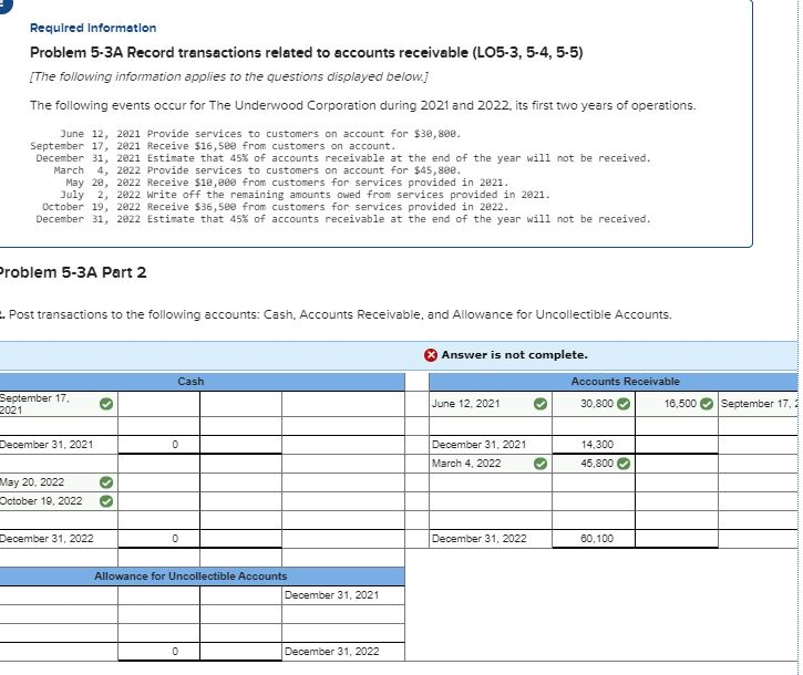 Solved Required Information Problem 5-3A Record transactions | Chegg.com