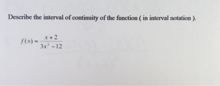Solved Describe the interval of continuity of the function | Chegg.com