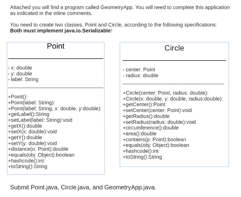 Solved GeometryApp.java: import | Chegg.com