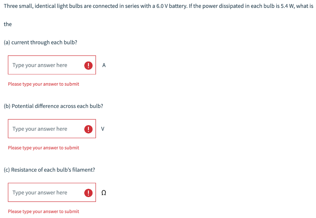 Solved Three small, identical light bulbs are connected in | Chegg.com