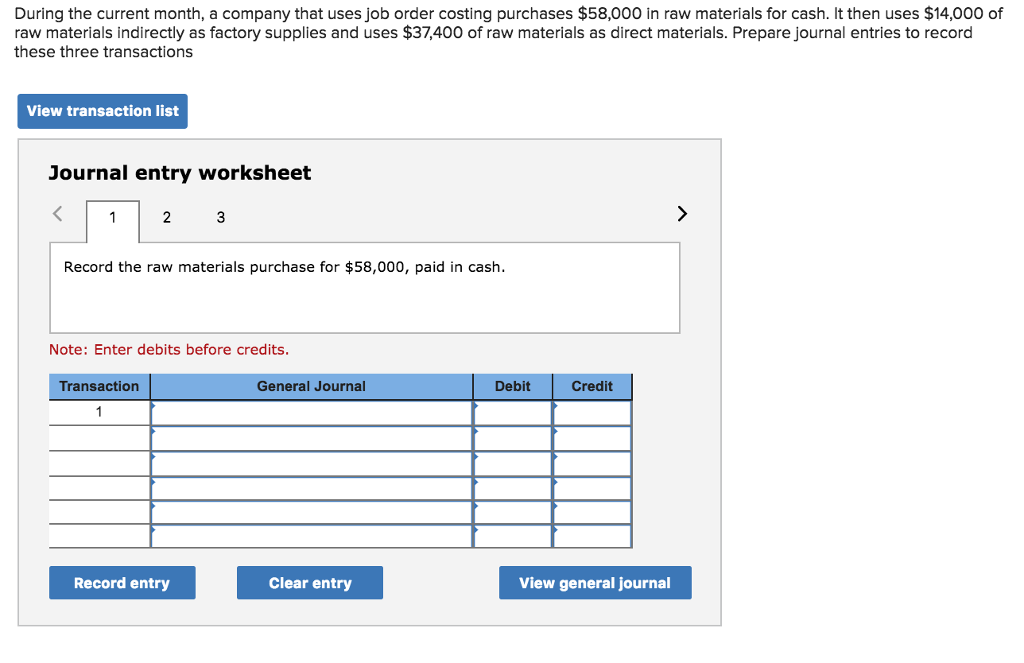 Solved During the current month, a company that uses job