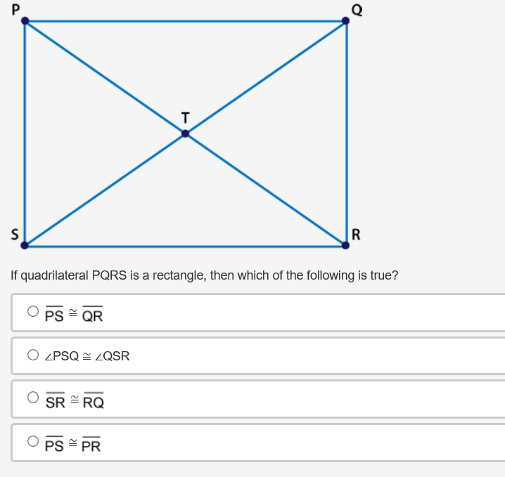 If Quadrilateral Pqrs Is A Rectangle Then Which Of Chegg Com
