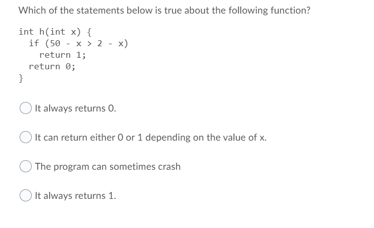 Solved Which of the statements below is true about the | Chegg.com