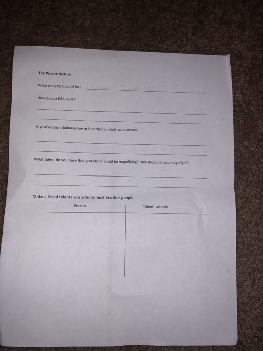 The Private Victory What does PBA stand for? How does