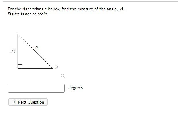 Solved For the right triangle below, find the measure of the | Chegg.com