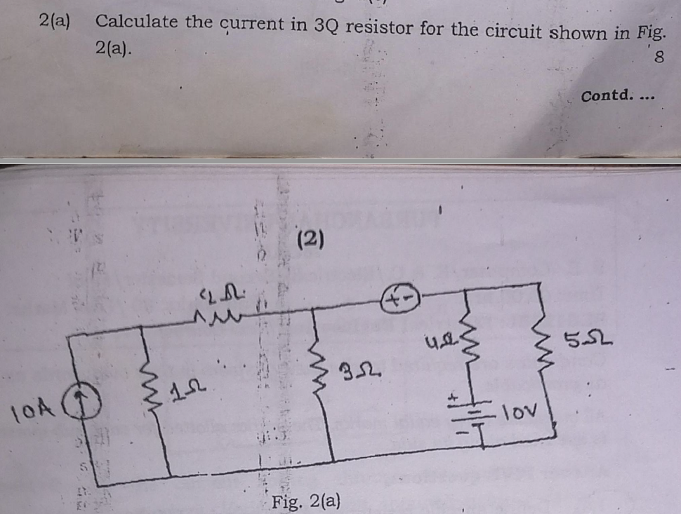 2(a) Calculate the current in 3Q resistor for the | Chegg.com