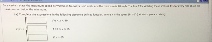 Solved In a certain state the maximum speed permitted on | Chegg.com