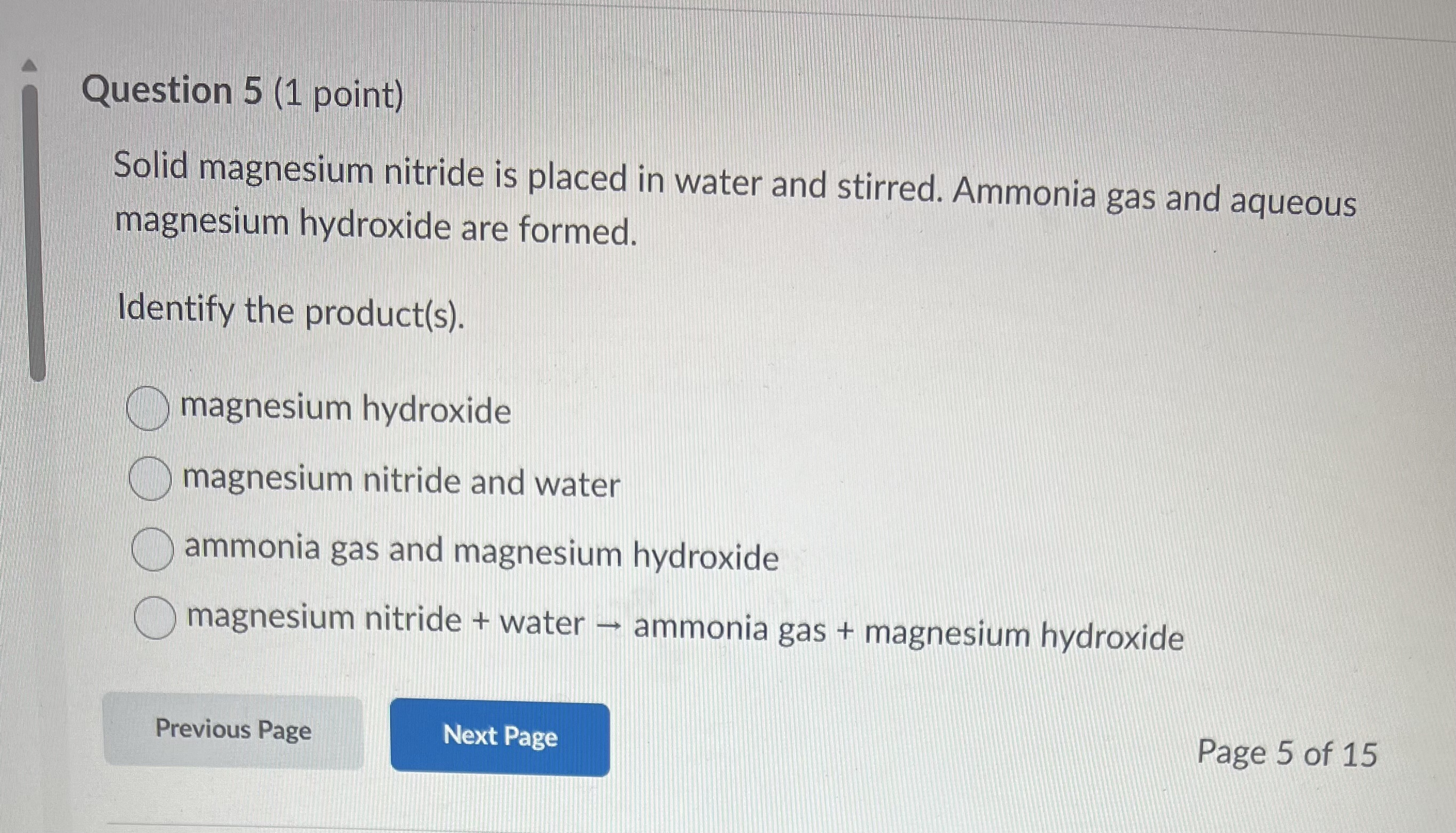 Solved Solid magnesium nitride is placed in water and