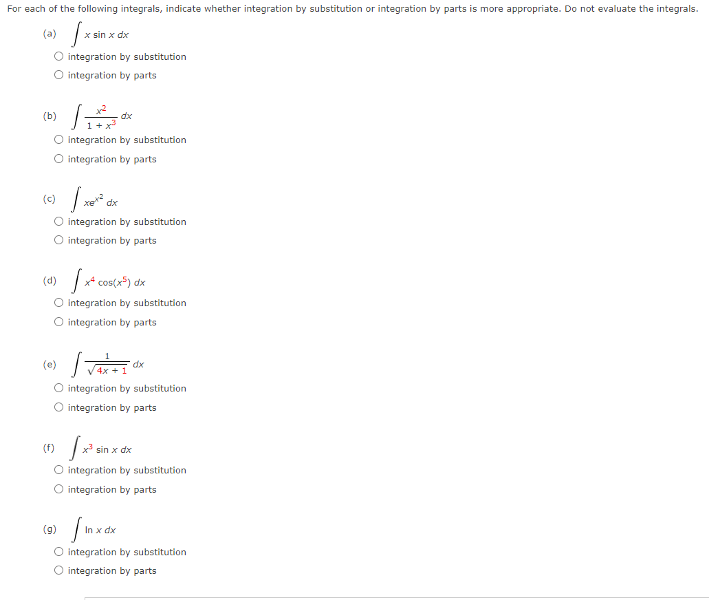 Solved Each Of The Following Integrals, Indicate Whether | Chegg.com