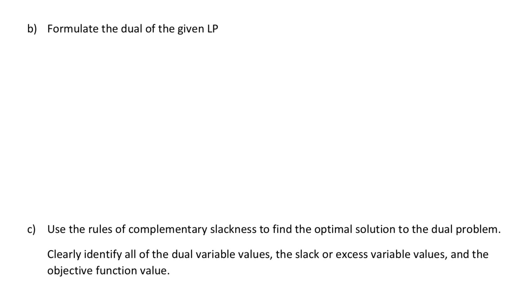 Solved Given the following LP and its optimal solution: max | Chegg.com