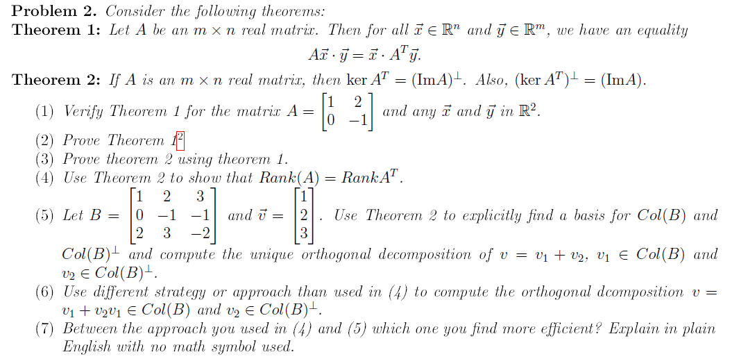 Solved [ 0 Problem 2. Consider the following theorems: | Chegg.com