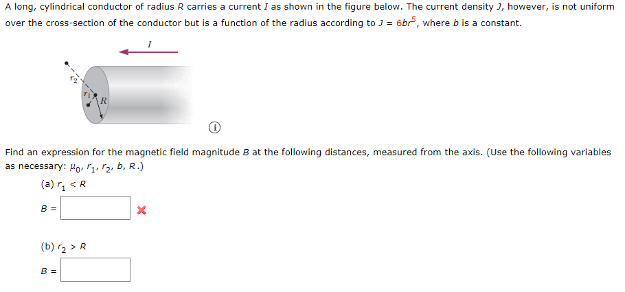 Solved A long, cylindrical conductor of radius R carries a | Chegg.com