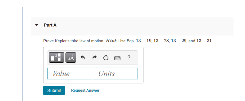 Solved Prove Kepler's third law of motion. Hint: Use Eqs. | Chegg.com