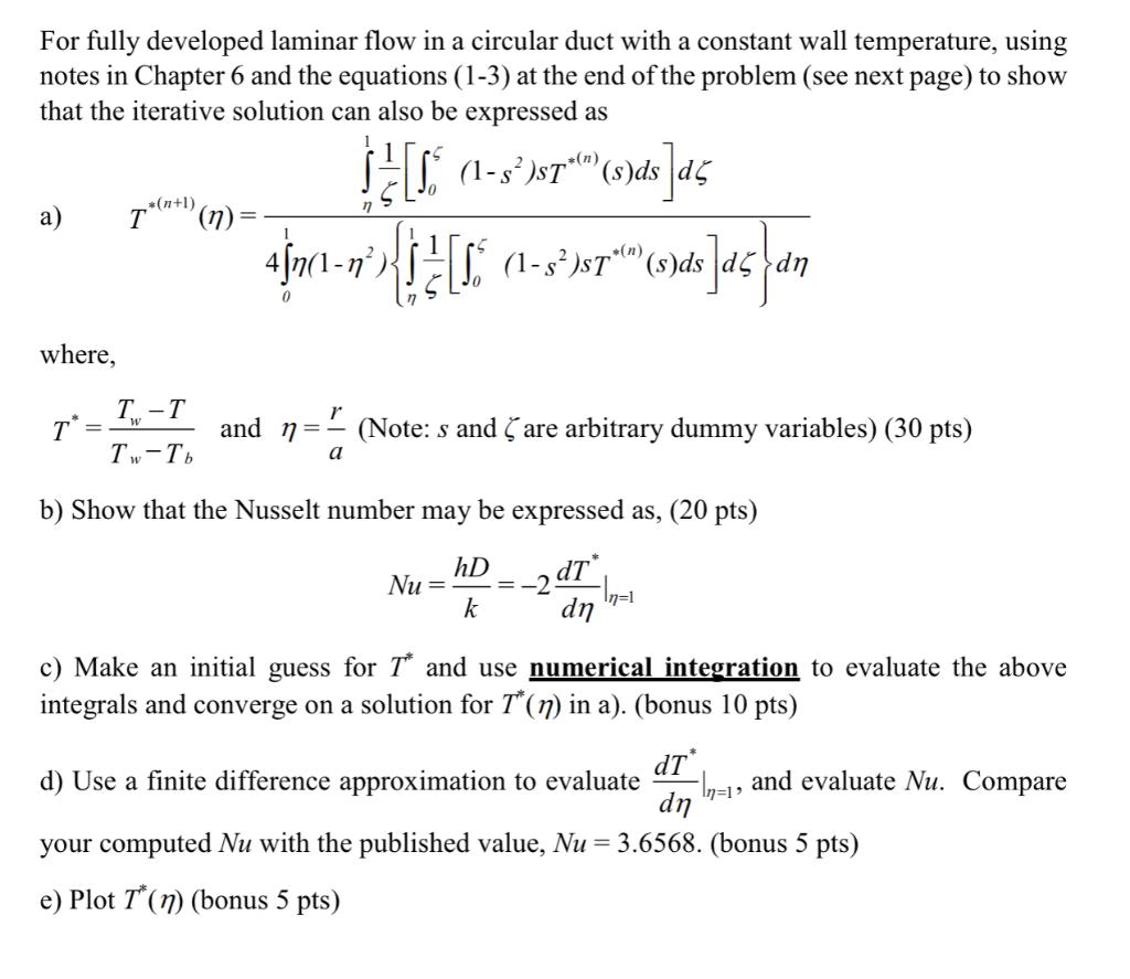 Solved For Fully Developed Laminar Flow In A Circular Duct 