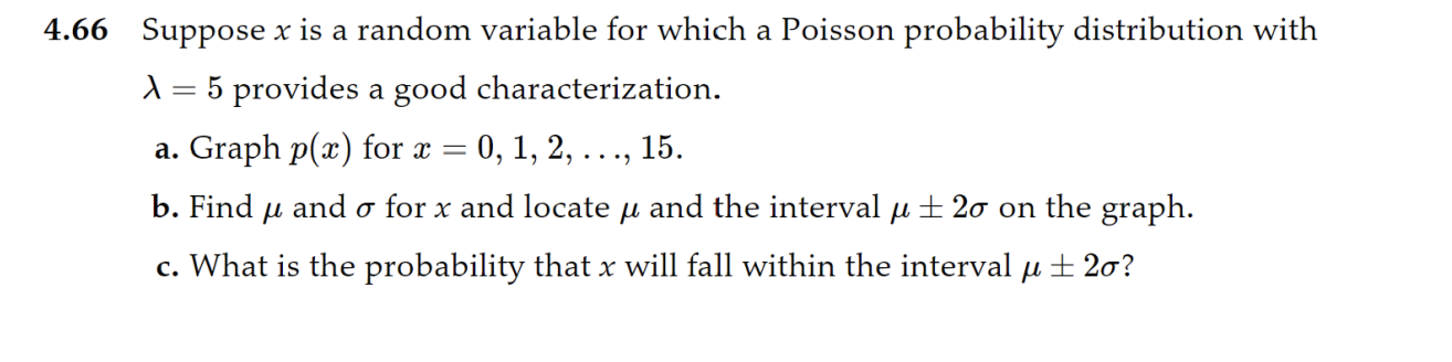 Solved 66 Suppose x is a random variable for which a Poisson | Chegg.com