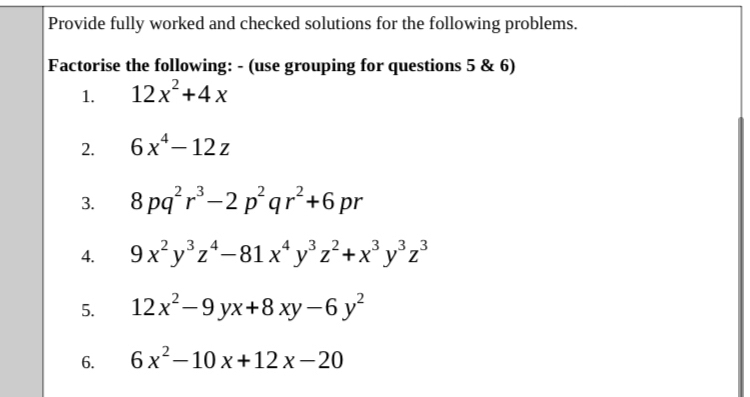 Solved Provide fully worked and checked solutions for the | Chegg.com