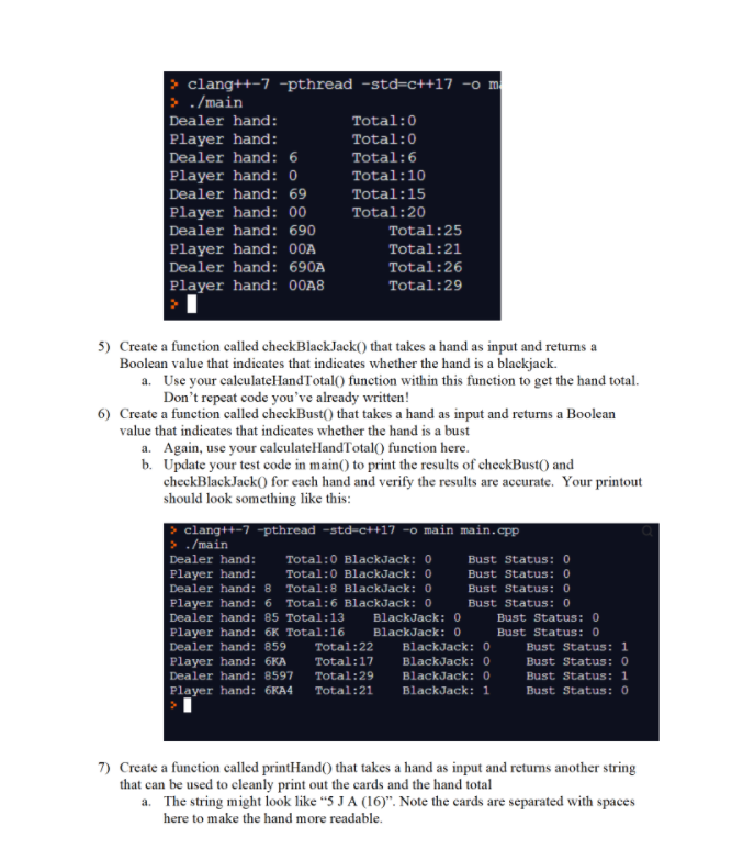 Solved Using c++ to make a blackjack game using | Chegg.com