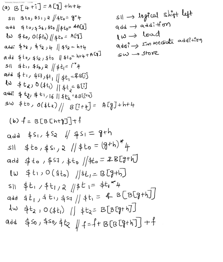 Question For The Following C Statements What Are The Corresponding Mips Assembly Code Assume That The Va Answerstreak