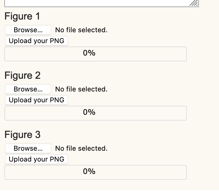 Figure 1 Browse... No file selected. Upload your PNG 0% Figure 2 Browse... No file selected. Upload your PNG 0% Figure 3 Brow