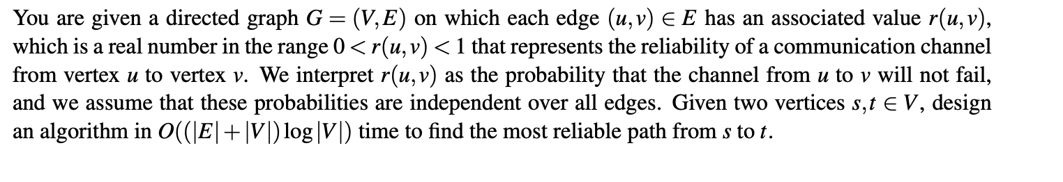 Solved You are given a directed graph G = (V, E) on which | Chegg.com