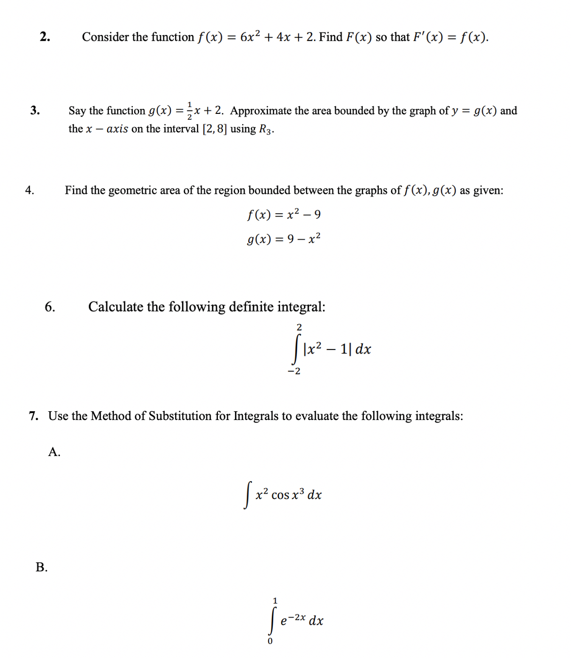 2 Consider The Function F X 6x2 4x 2 Find Chegg Com