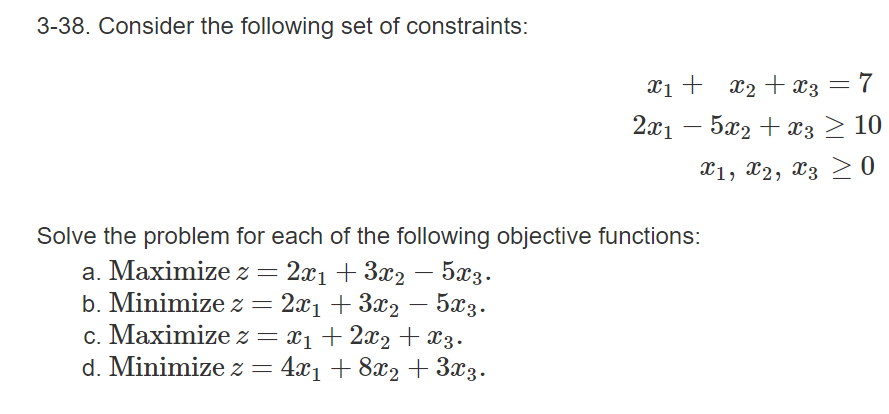 Solved 3-38. Consider the following set of constraints: | Chegg.com
