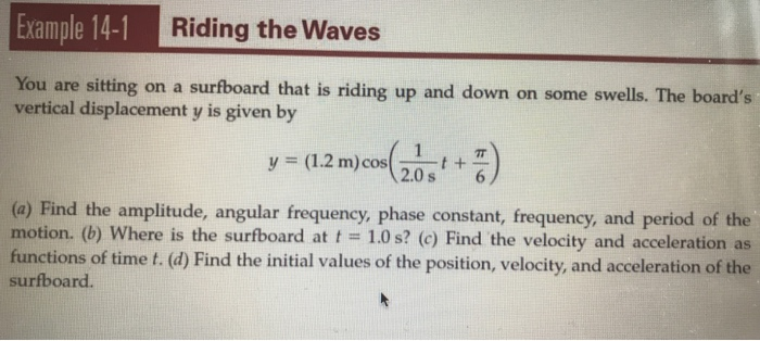 Solved Example 14-1 Riding the Waves You are sitting on a | Chegg.com