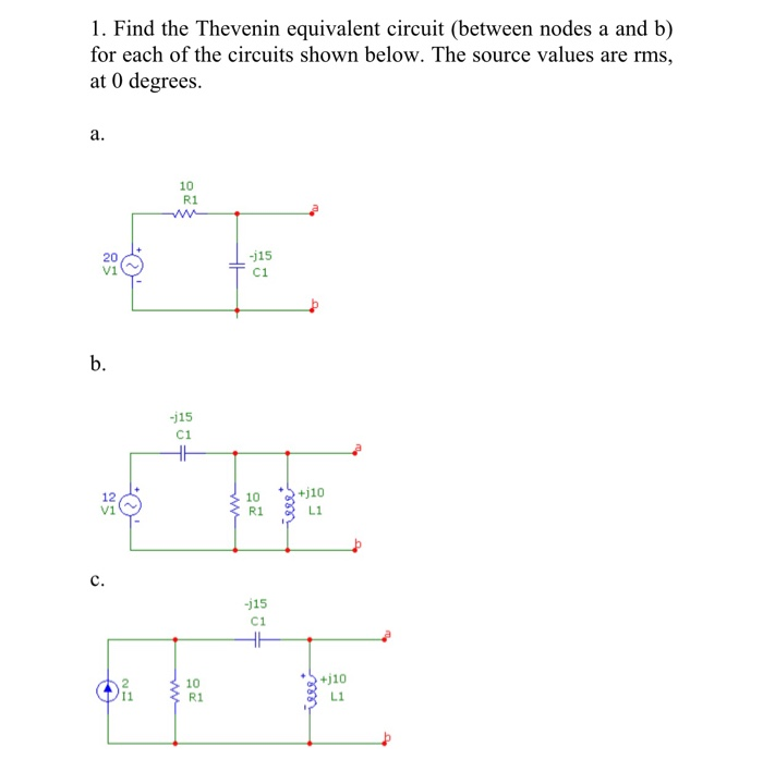 Solved 1. Find the Thevenin equivalent circuit (between | Chegg.com
