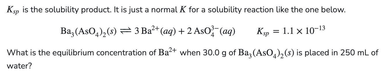 Solved Ksp is the solubility product. It is just a normal K | Chegg.com