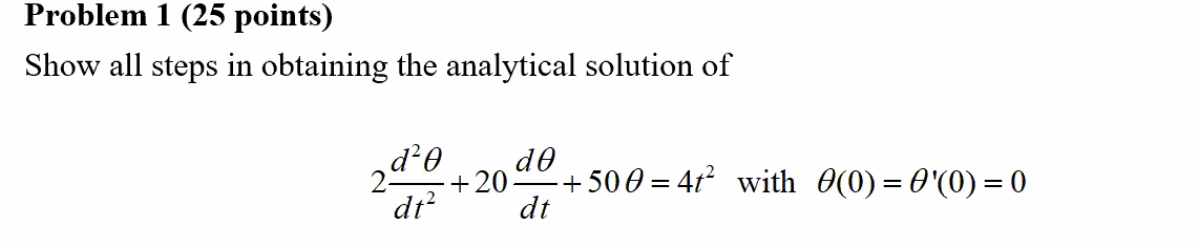 Solved Problem 1 (25 points) Show all steps in obtaining the | Chegg.com