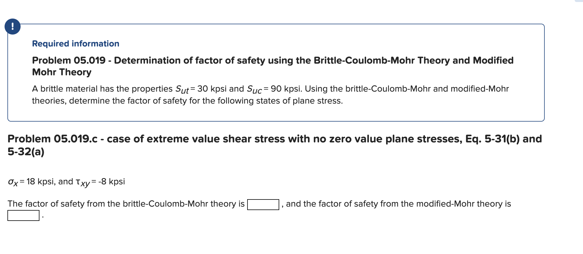 Solved Required information Problem 05.019 Determination