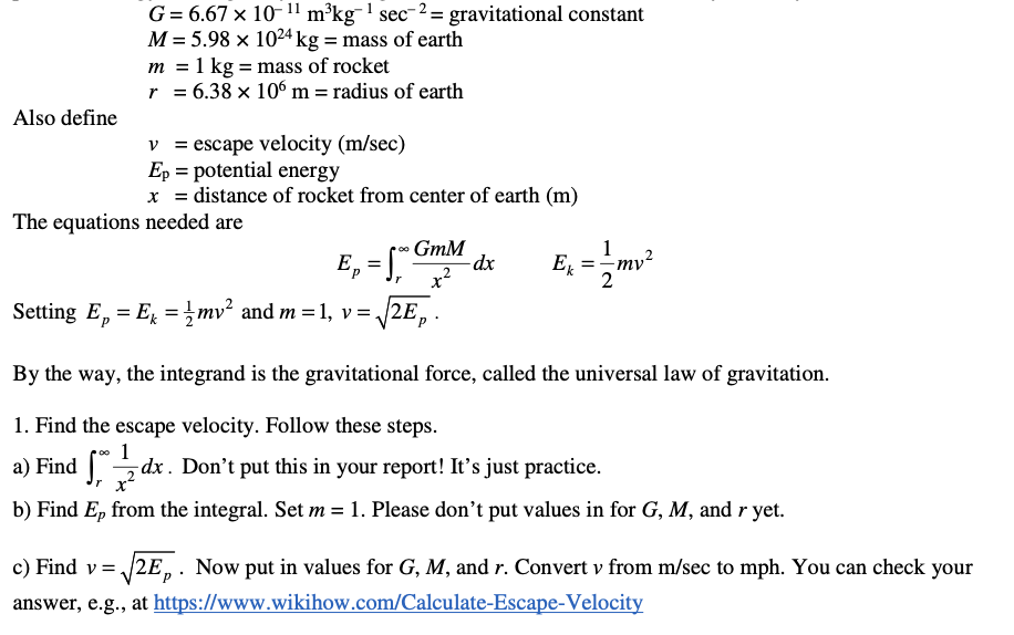 Solved G - universal gravitational constant You can look up