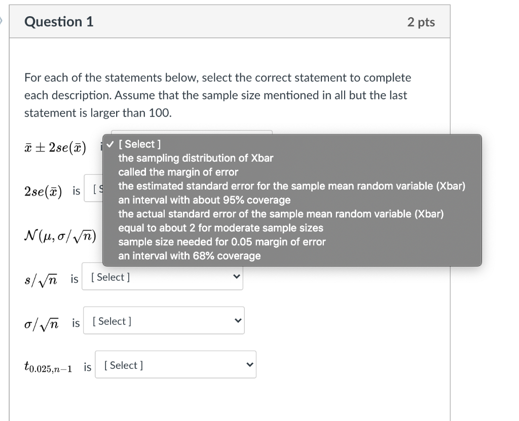 Solved For each of the statements below, select the correct | Chegg.com