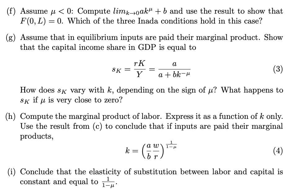 Solved Consider The Following Production Function: | Chegg.com