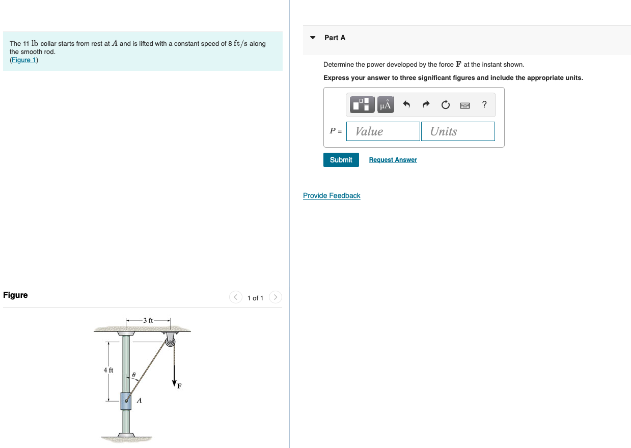 Solved Part A lifted with a constant speed of 8 ft/s along | Chegg.com