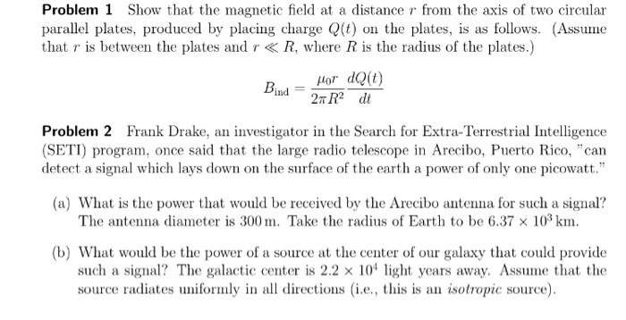 Solved Problem 1 Show that the magnetic field at a distance | Chegg.com