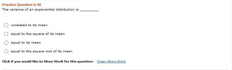 Exponential Distribution Question Practice Solved Practice Question 6.46 The variance of an exponential | Chegg.com