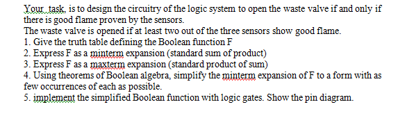 Solved Yourtask is to design the circuitry of the logic | Chegg.com