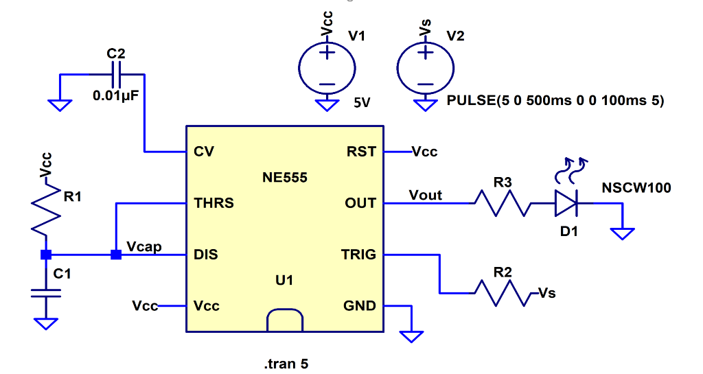 Solved Design a one-shot that will turn on an LED for 2 | Chegg.com