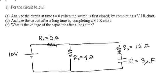 Solved 1) For the circuit below: (a) Analyze the circuit at | Chegg.com