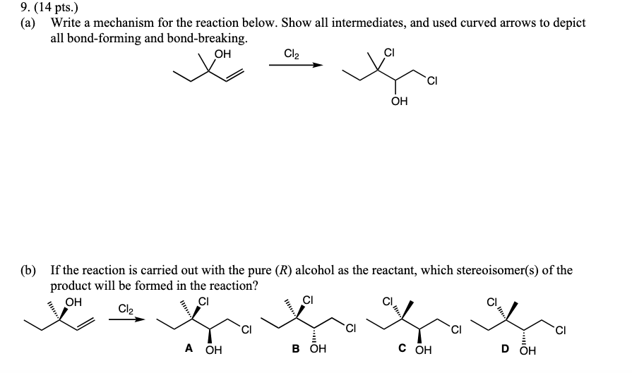 Pts A Write A Mechanism For The Reaction Chegg Com