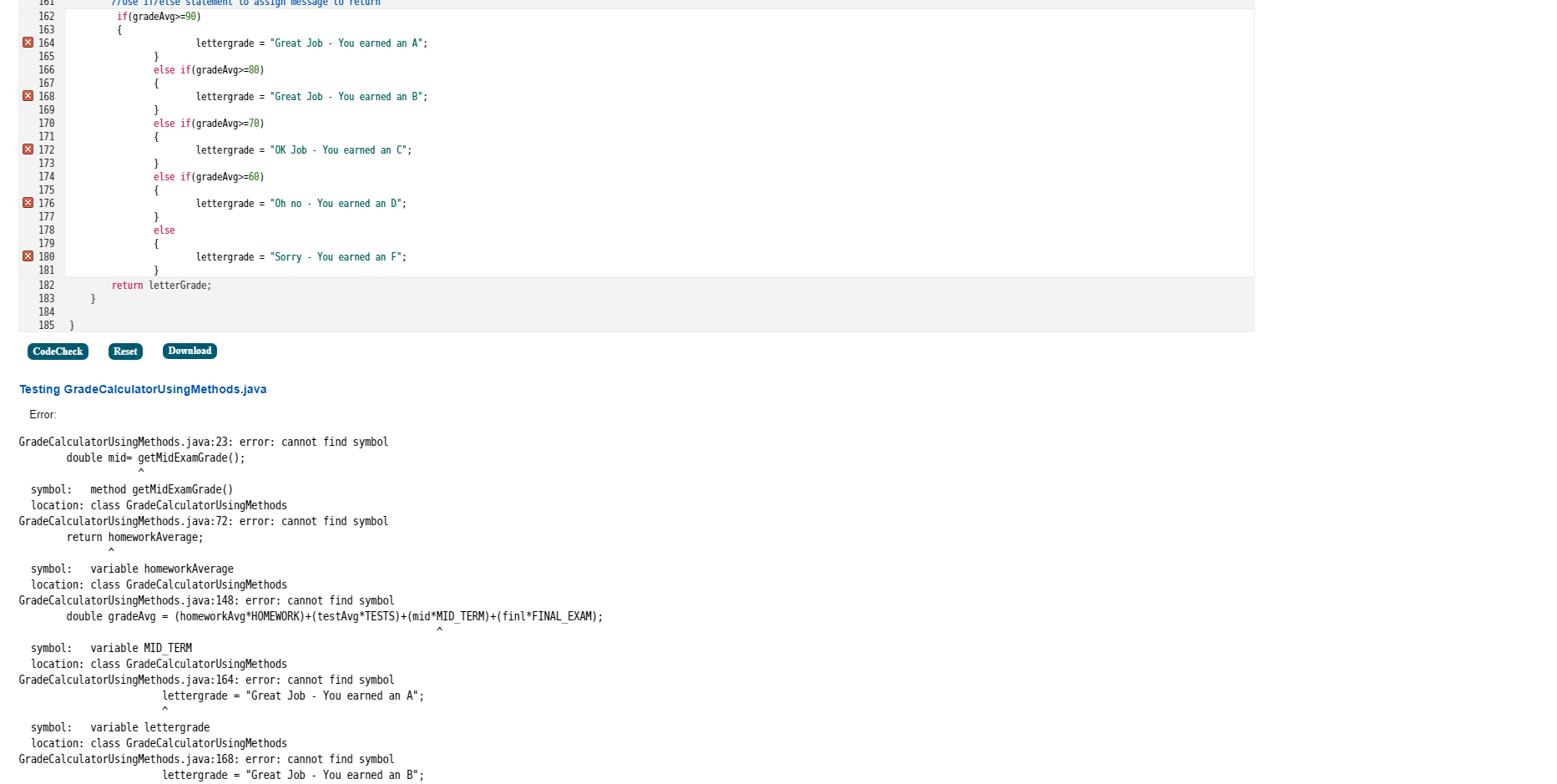 Solved Can someone fix my code the errors are listed in | Chegg.com
