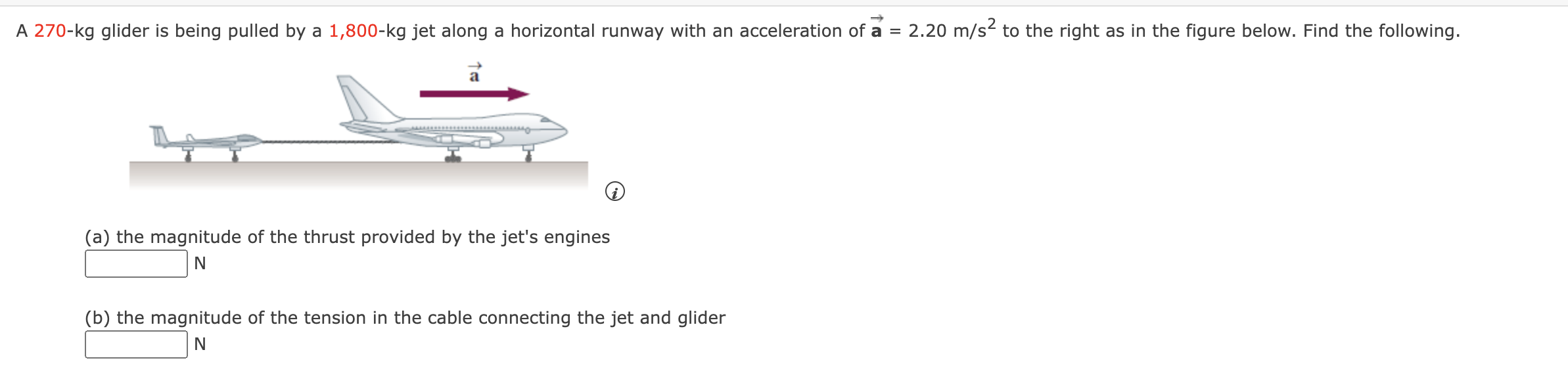 Solved Kg Glider Is Being Pulled By A 1800−kg Jet Along A 0678