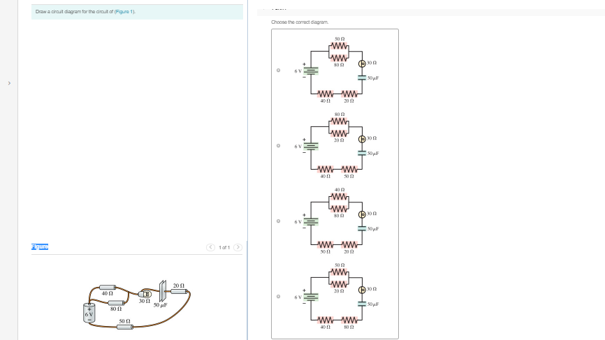 Draw A Circuit Diagram For The Of Figure 1 Part Choose Correct