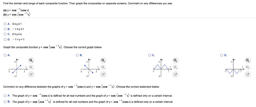 Solved Find the domain and range of each composite function. | Chegg.com